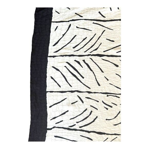 Andre Laug Vintage Silk Scarf Black White Abstract Designer - Picture 4 of 7